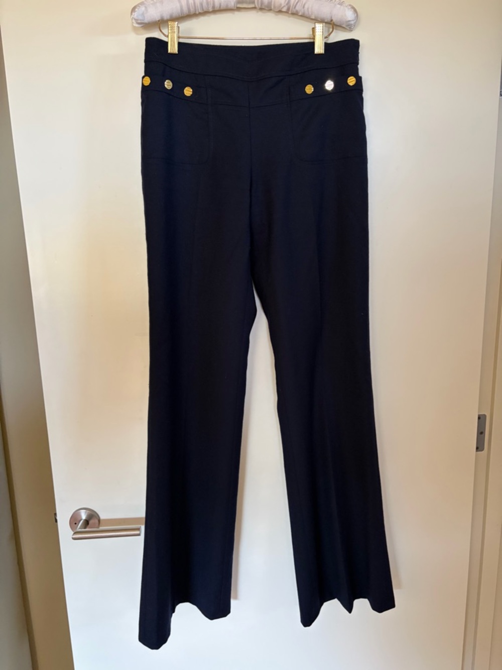 Tory Burch Wool Wide Leg Trouser Pant in Navy, Size 8